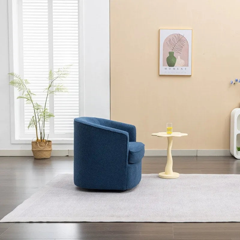 SEYNAR moderne gestoffeerde bouclé-accentstoel met draaibare clubstoel van 360 graden
