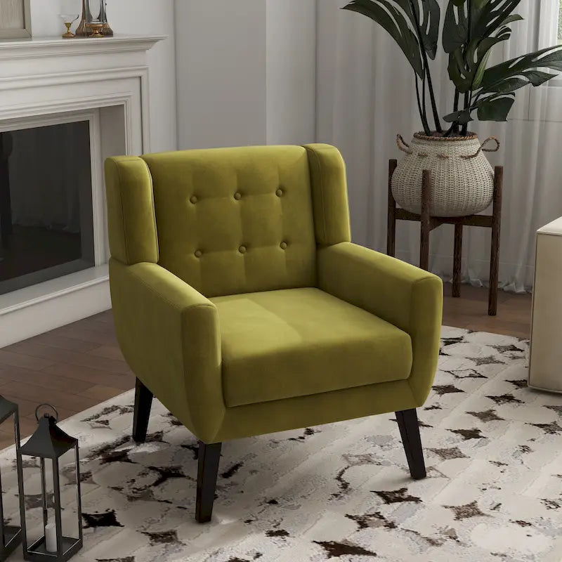 Silla decorativa de terciopelo tapizada para sala de estar