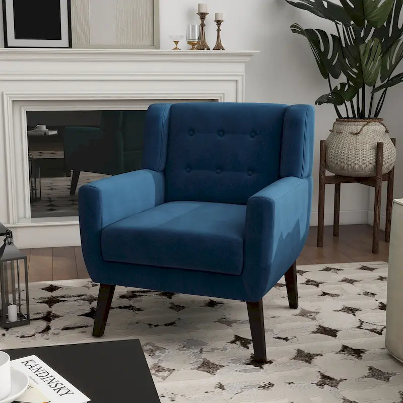 Silla decorativa de terciopelo tapizada para sala de estar