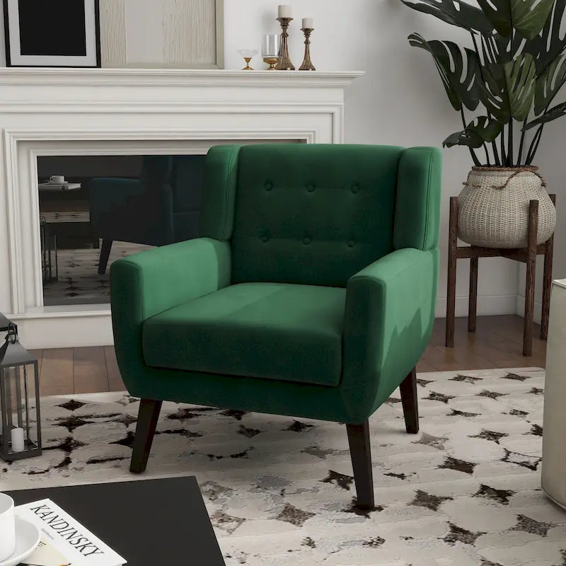 Silla decorativa de terciopelo tapizada para sala de estar