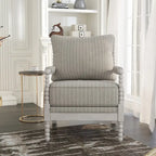 Quince Farmhouse Fabric Padded Beaded Armchair by Furniture of America