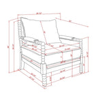 Quince Farmhouse Fabric Padded Beaded Armchair by Furniture of America