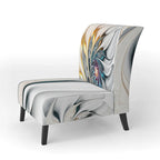 Designart 'White Stained Glass Floral' gestoffeerde fauteuil met bloemenaccent