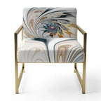 Designart 'White Stained Glass Floral' gestoffeerde fauteuil met bloemenaccent