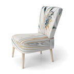 Designart 'White Stained Glass Floral' gestoffeerde fauteuil met bloemenaccent