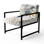 Designart 'White Stained Glass Floral' gestoffeerde fauteuil met bloemenaccent