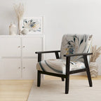Designart 'White Stained Glass Floral' gestoffeerde fauteuil met bloemenaccent
