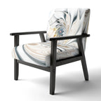 Designart 'White Stained Glass Floral' gestoffeerde fauteuil met bloemenaccent