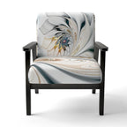 Designart 'White Stained Glass Floral' gestoffeerde fauteuil met bloemenaccent