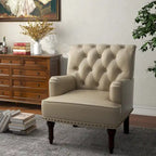 PU Leather Living Room Accent Chair with Tufted Back