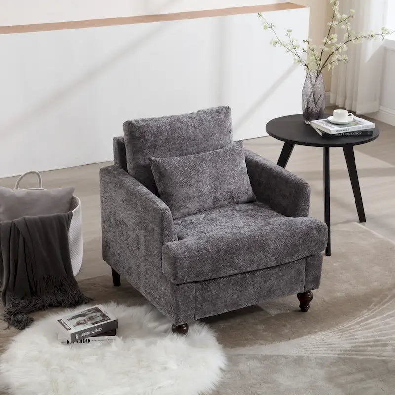Sillón con estructura de madera, sillón decorativo moderno para sala de estar