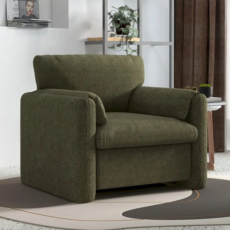 Sillón decorativo tapizado, sofá individual