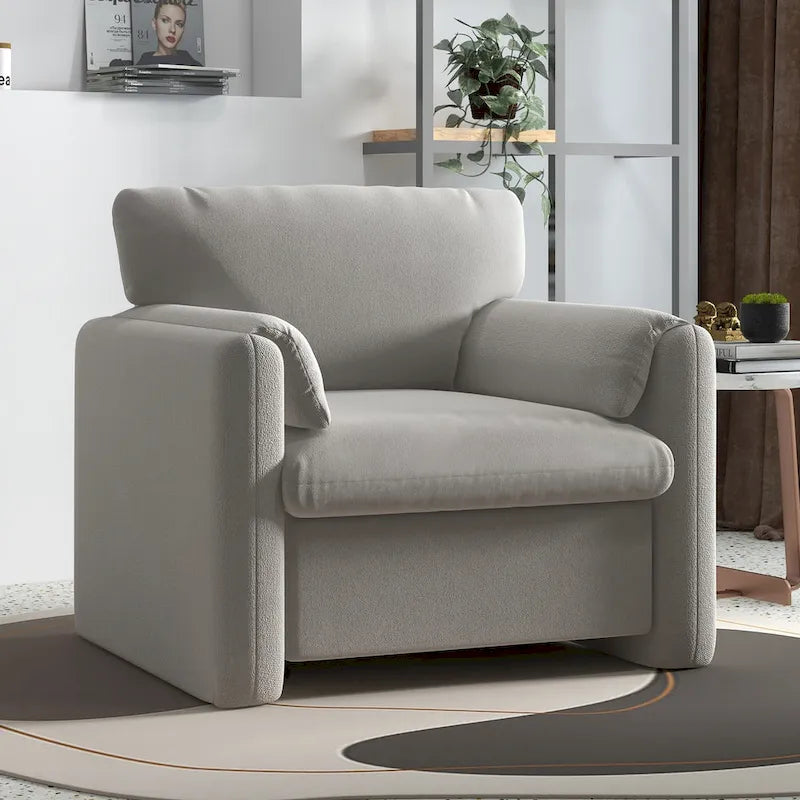 Sillón decorativo tapizado, sofá individual