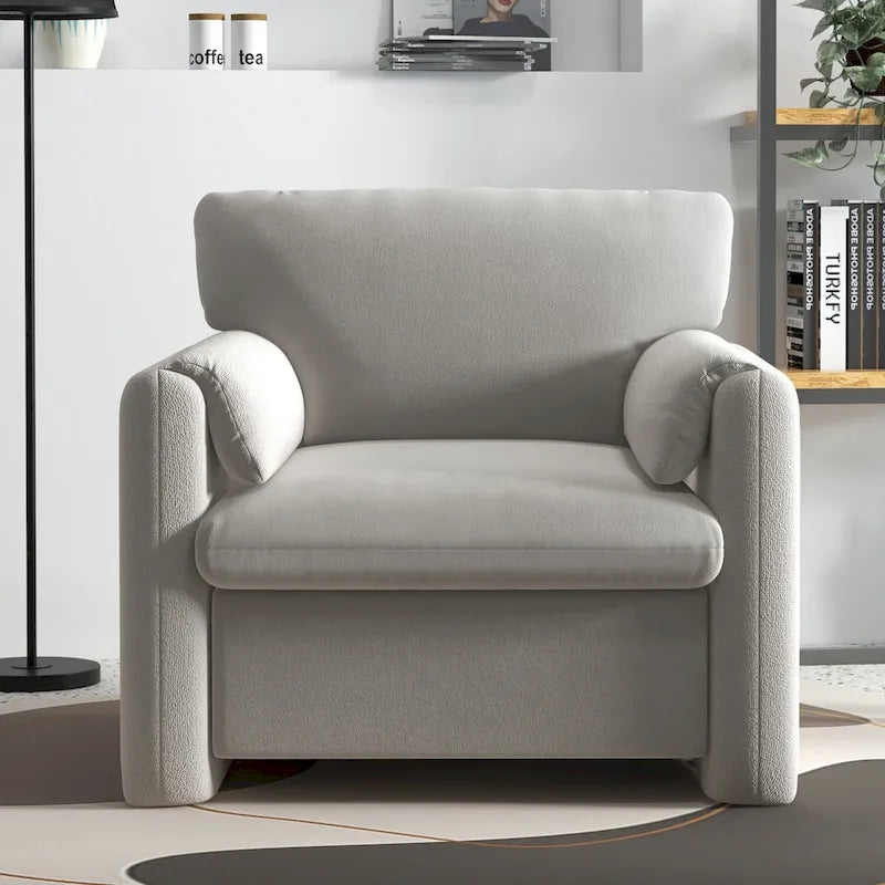 Sillón decorativo tapizado, sofá individual