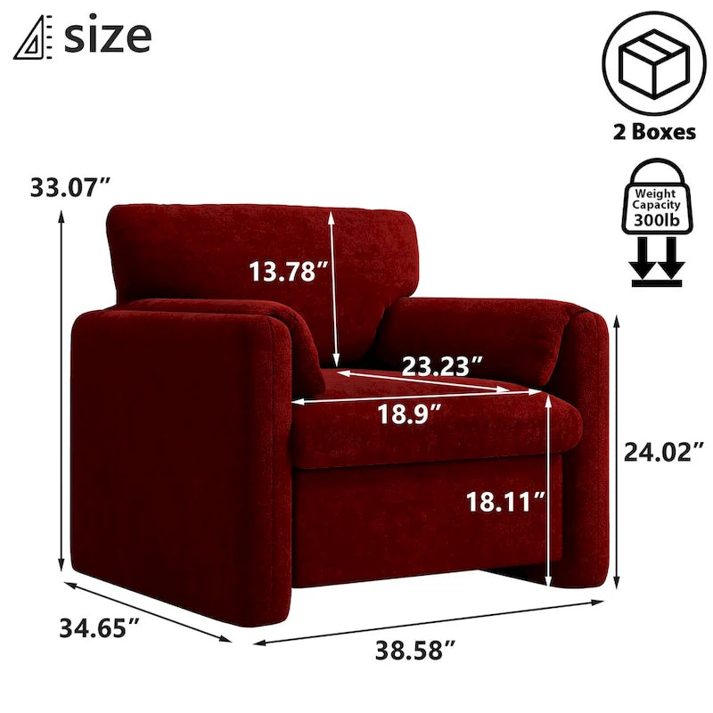 Sillón decorativo tapizado, sofá individual