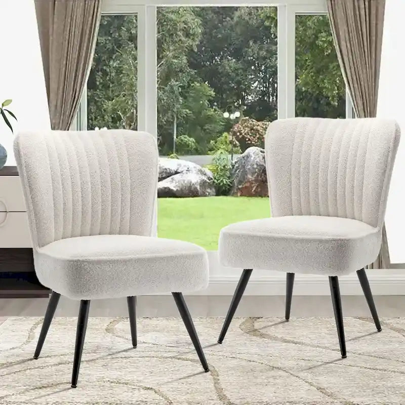 Set van 2 armloze accentstoelen, moderne accentstoelen voor de woonkamer en slaapkamer