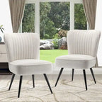 Set van 2 armloze accentstoelen, moderne accentstoelen voor de woonkamer en slaapkamer