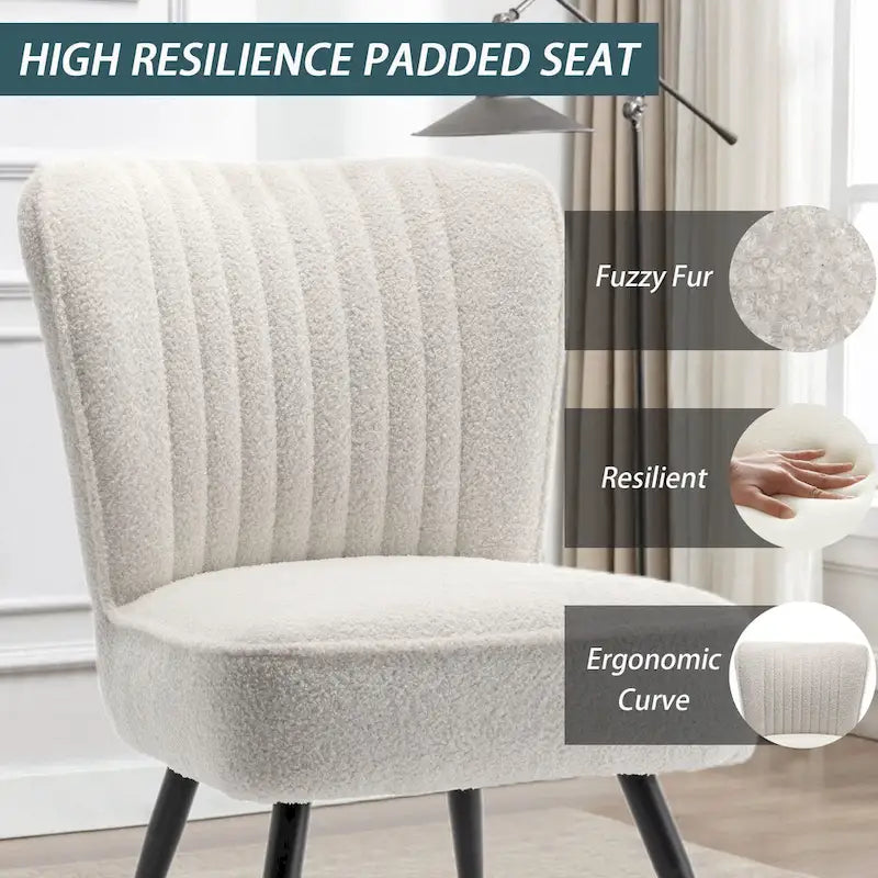 Set van 2 armloze accentstoelen, moderne accentstoelen voor de woonkamer en slaapkamer