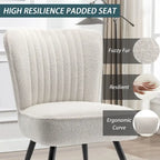 Set van 2 armloze accentstoelen, moderne accentstoelen voor de woonkamer en slaapkamer