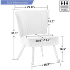 Set van 2 armloze accentstoelen, moderne accentstoelen voor de woonkamer en slaapkamer