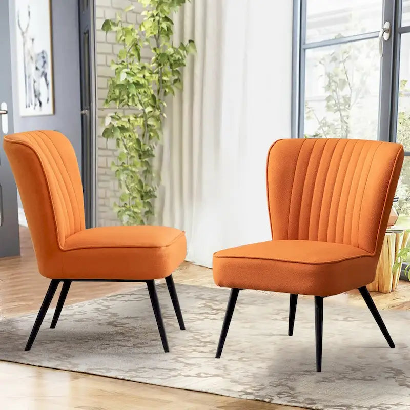 Set van 2 armloze accentstoelen, moderne accentstoelen voor de woonkamer en slaapkamer