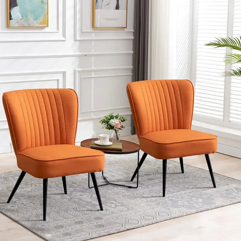 Set van 2 armloze accentstoelen, moderne accentstoelen voor de woonkamer en slaapkamer
