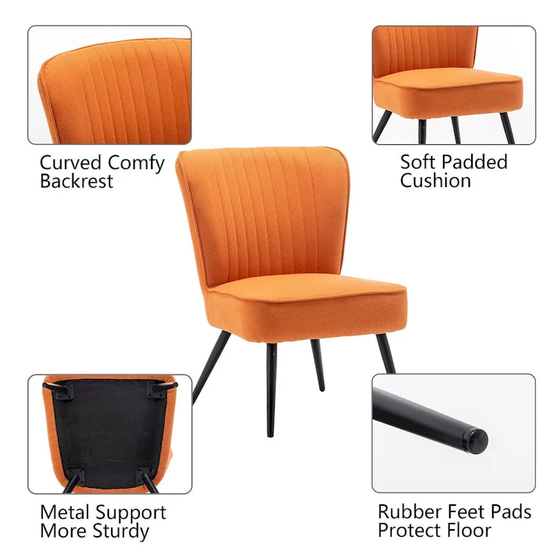 Set van 2 armloze accentstoelen, moderne accentstoelen voor de woonkamer en slaapkamer