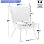 Set van 2 armloze accentstoelen, moderne accentstoelen voor de woonkamer en slaapkamer
