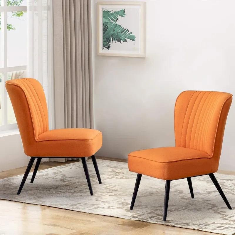 Set van 2 armloze accentstoelen, moderne accentstoelen voor de woonkamer en slaapkamer