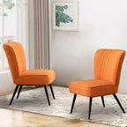 Set van 2 armloze accentstoelen, moderne accentstoelen voor de woonkamer en slaapkamer