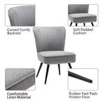 Set van 2 armloze accentstoelen, moderne accentstoelen voor de woonkamer en slaapkamer