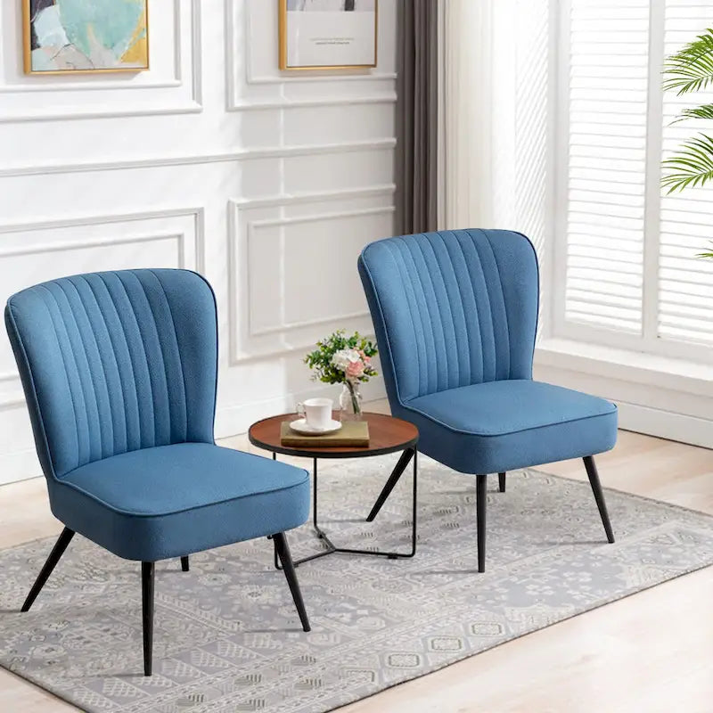 Set van 2 armloze accentstoelen, moderne accentstoelen voor de woonkamer en slaapkamer
