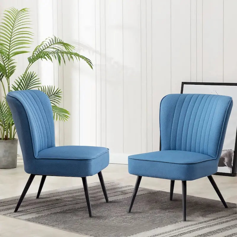 Set van 2 armloze accentstoelen, moderne accentstoelen voor de woonkamer en slaapkamer