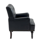 Tufted Vegan Leather Accent Chairs Armchairs with Nailhead Trim
