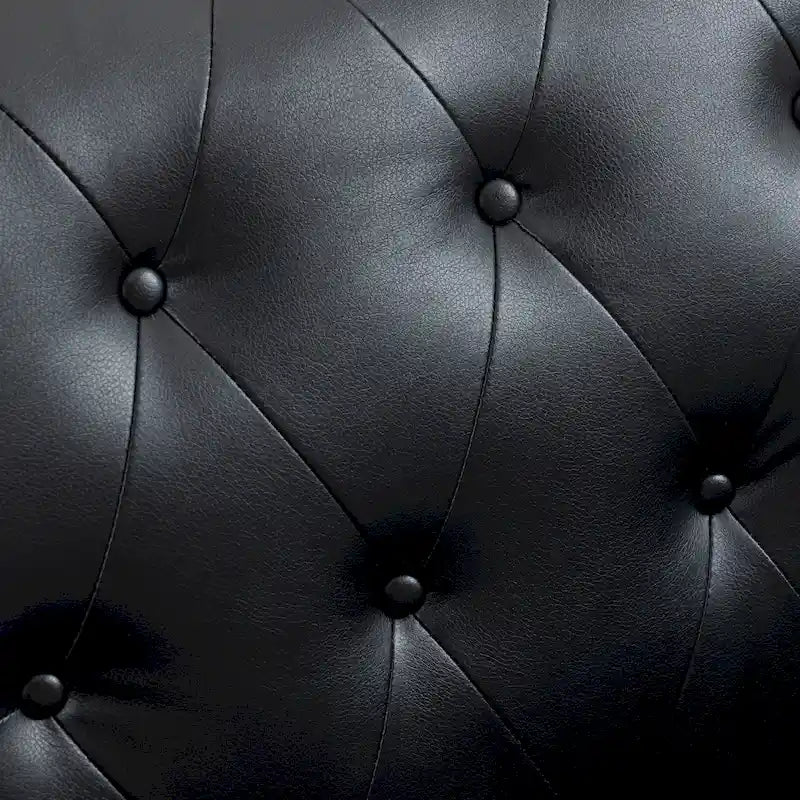 Tufted Vegan Leather Accent Chairs Armchairs with Nailhead Trim
