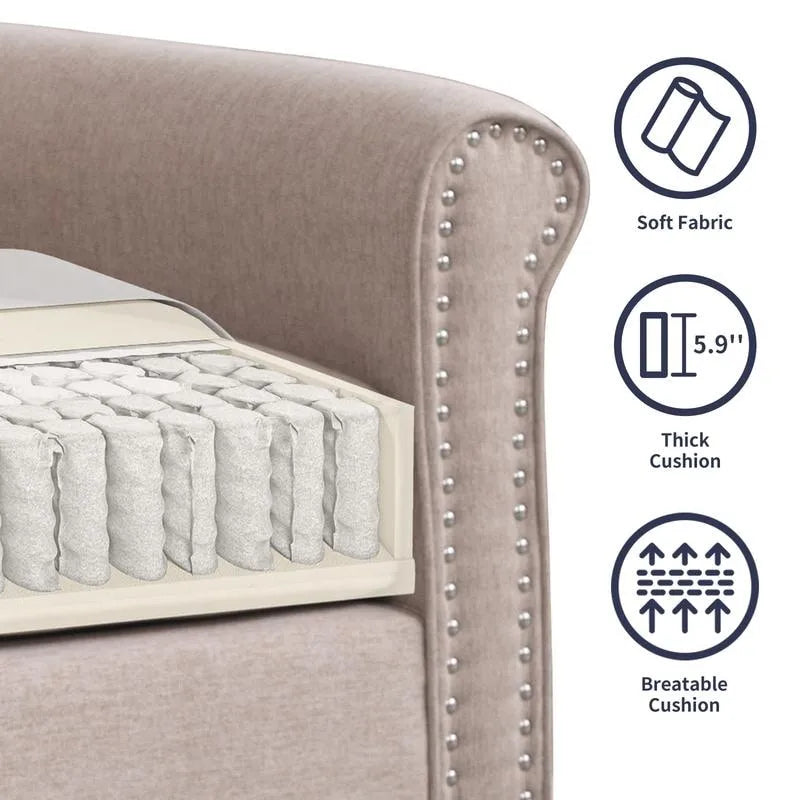 Mixoy Modern Sleeper Sofa,DIY Combination Sectional Single Couch