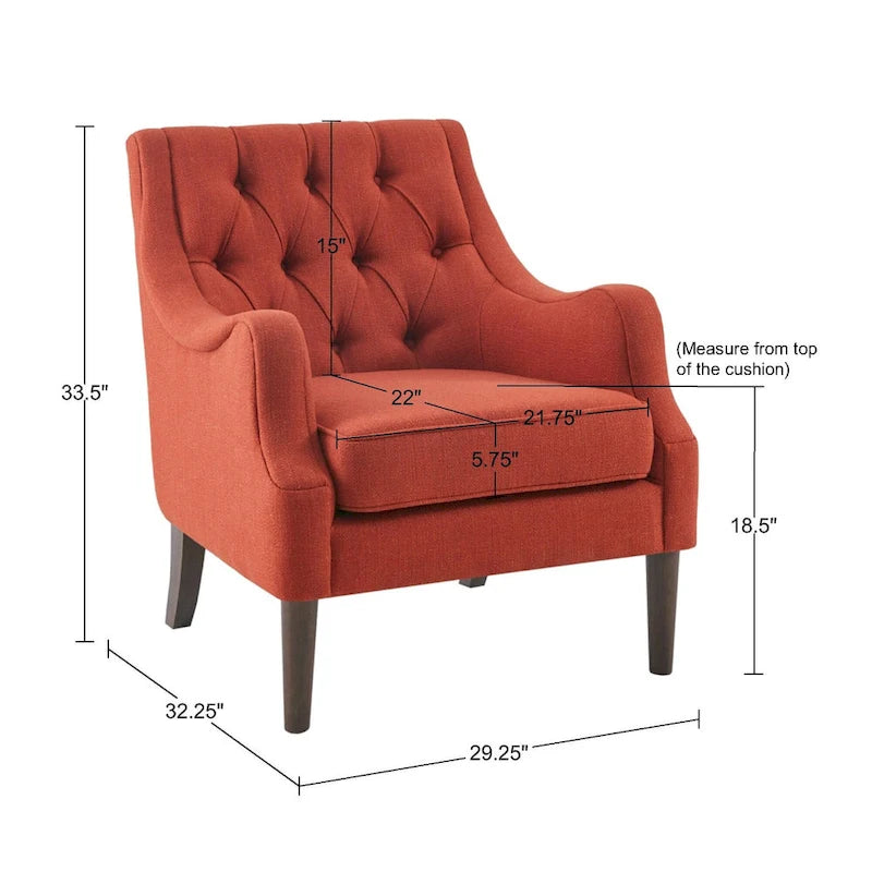 Madison Park Elle Button Tufted Accent Chair