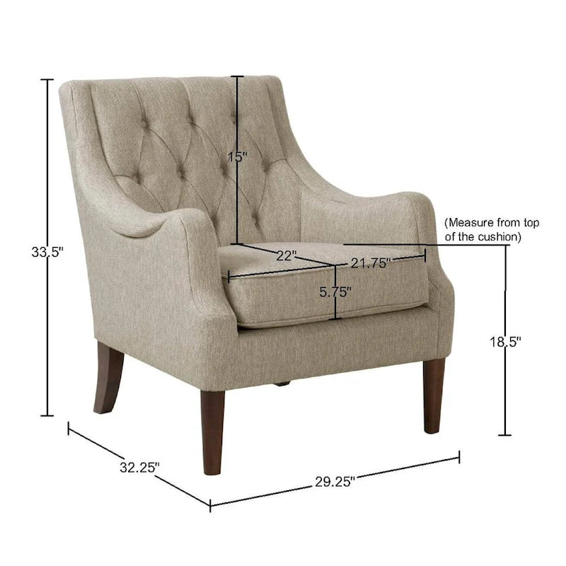 Madison Park Elle Button Tufted Accent Chair