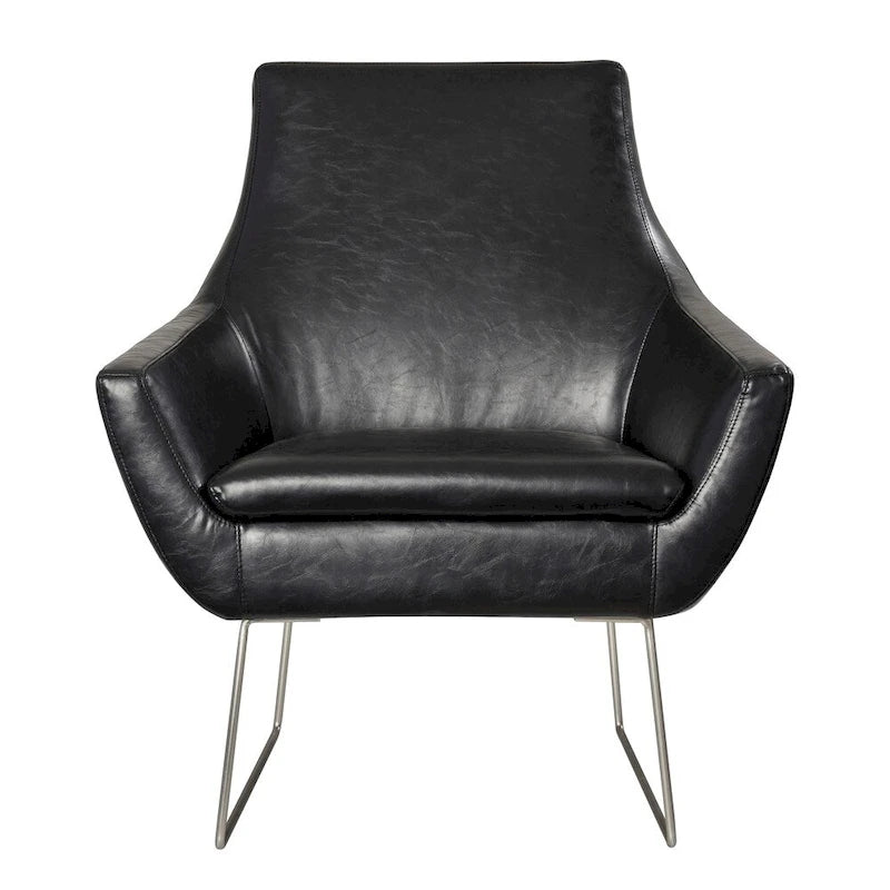 Adesso Kendrick Distressed Black or Camel Leather Chair