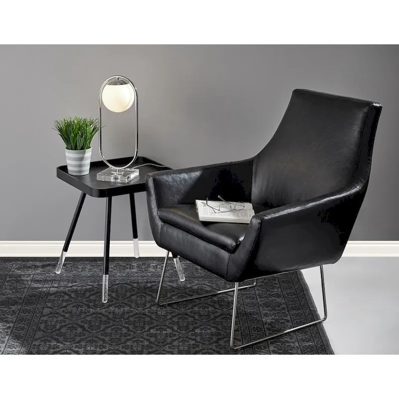 Adesso Kendrick Distressed Black or Camel Leather Chair