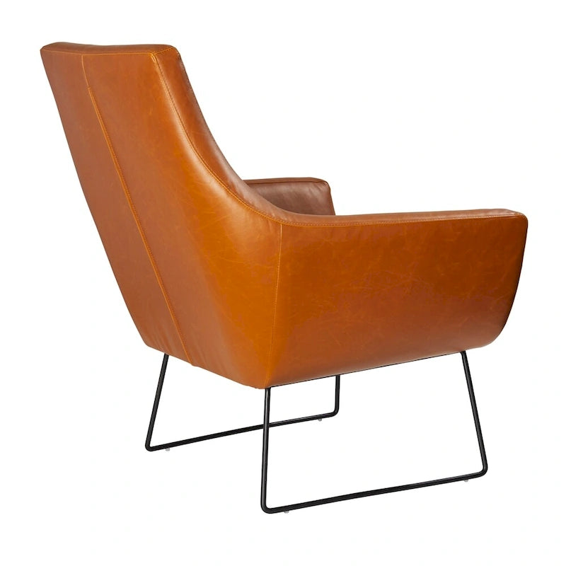 Adesso Kendrick Distressed Black or Camel Leather Chair