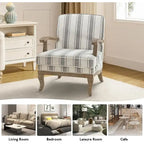 Rinaldo Farmhouse Polyester Armchair with Solid Wood Legs by HULALA HOME