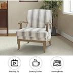 Rinaldo Farmhouse Polyester Armchair with Solid Wood Legs by HULALA HOME