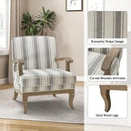 Rinaldo Farmhouse Polyester Armchair with Solid Wood Legs by HULALA HOME