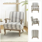 Rinaldo Farmhouse Polyester Armchair with Solid Wood Legs by HULALA HOME