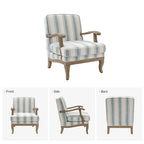 Rinaldo Farmhouse Polyester Armchair with Solid Wood Legs by HULALA HOME