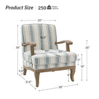 Rinaldo Farmhouse Polyester Armchair with Solid Wood Legs by HULALA HOME