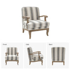 Rinaldo Farmhouse Polyester Armchair with Solid Wood Legs by HULALA HOME