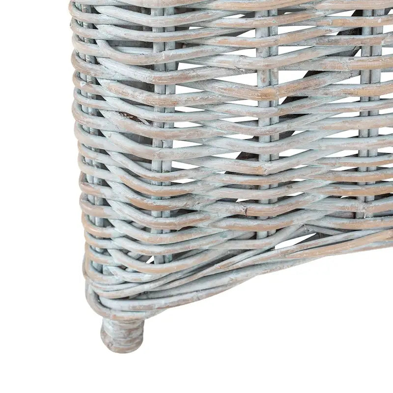 Natural Rattan Handwoven Wicker Armchair With Cushion by East at Main