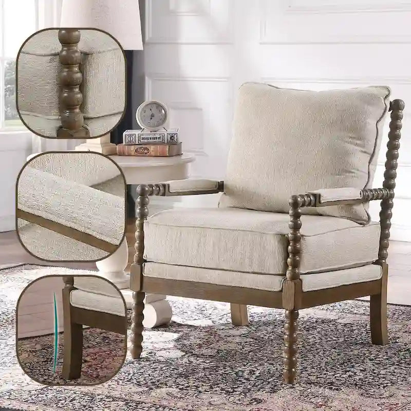 Morden Fort Modern Spindle Chair, Accent Chair for Livingroom